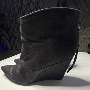 Black Wedge Ankle Boots